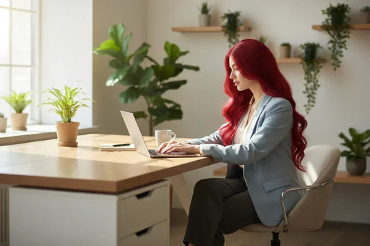 Red Synthetic Wig, Naturally Wavy, Long Curly Hair, Women's Daily Party Cosplay, Heat-Resistant Full Head Cover -