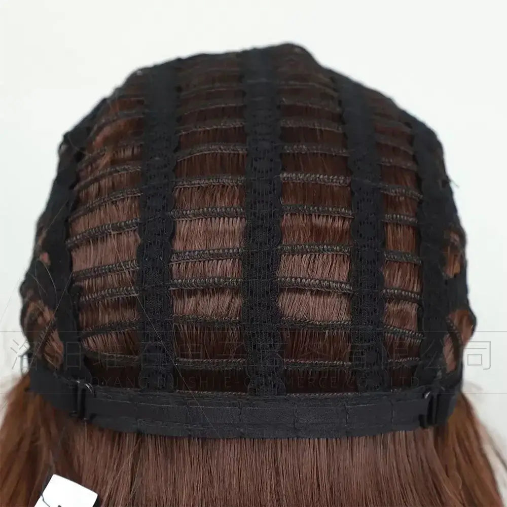 Women's Short Bob Synthetic Wig with Side Part Slanted Bangs – Transparent Lace Cap, High-Temperature Fiber, Small Size - 