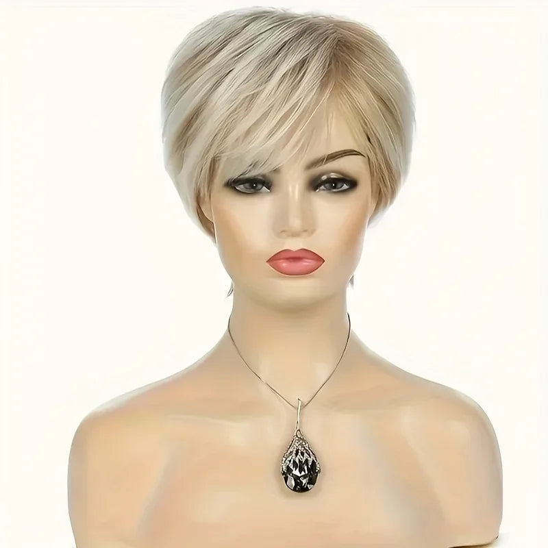 Short Gold Gradient Elf Wig - Layered Synthetic Cosplay Wig for Daily and Party Use with Accessories S08d417dba9124e5887b921ddce7537111