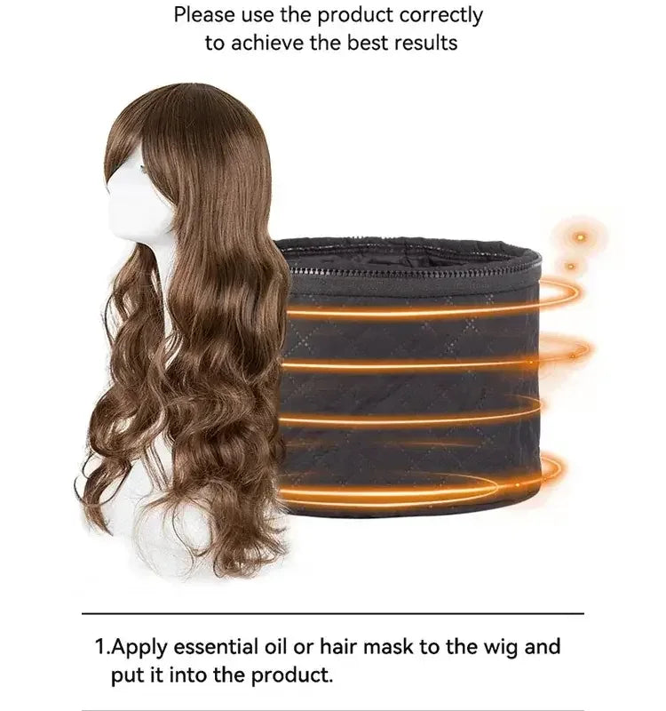 Wig Steam Cap - Handheld Electric Hair Steamer for Deep Conditioning and Thermal Treatment at Home - 