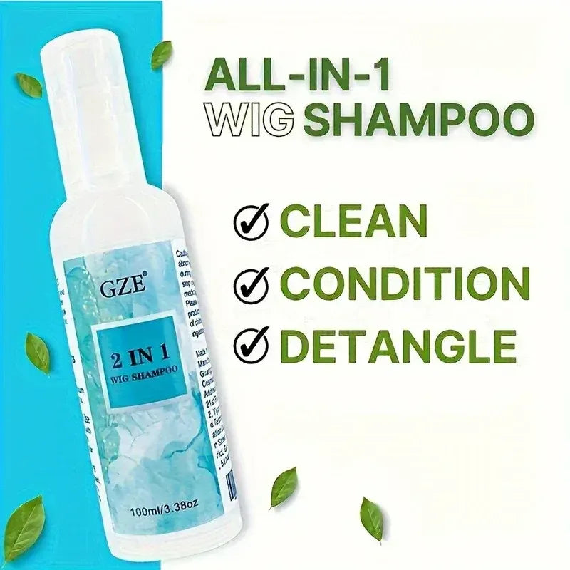 GZE Wig Shampoo for Synthetic Hair - 2 IN 1 Deep Cleansing, Soak & Rinse, Moisturizes and Revitalizes - 