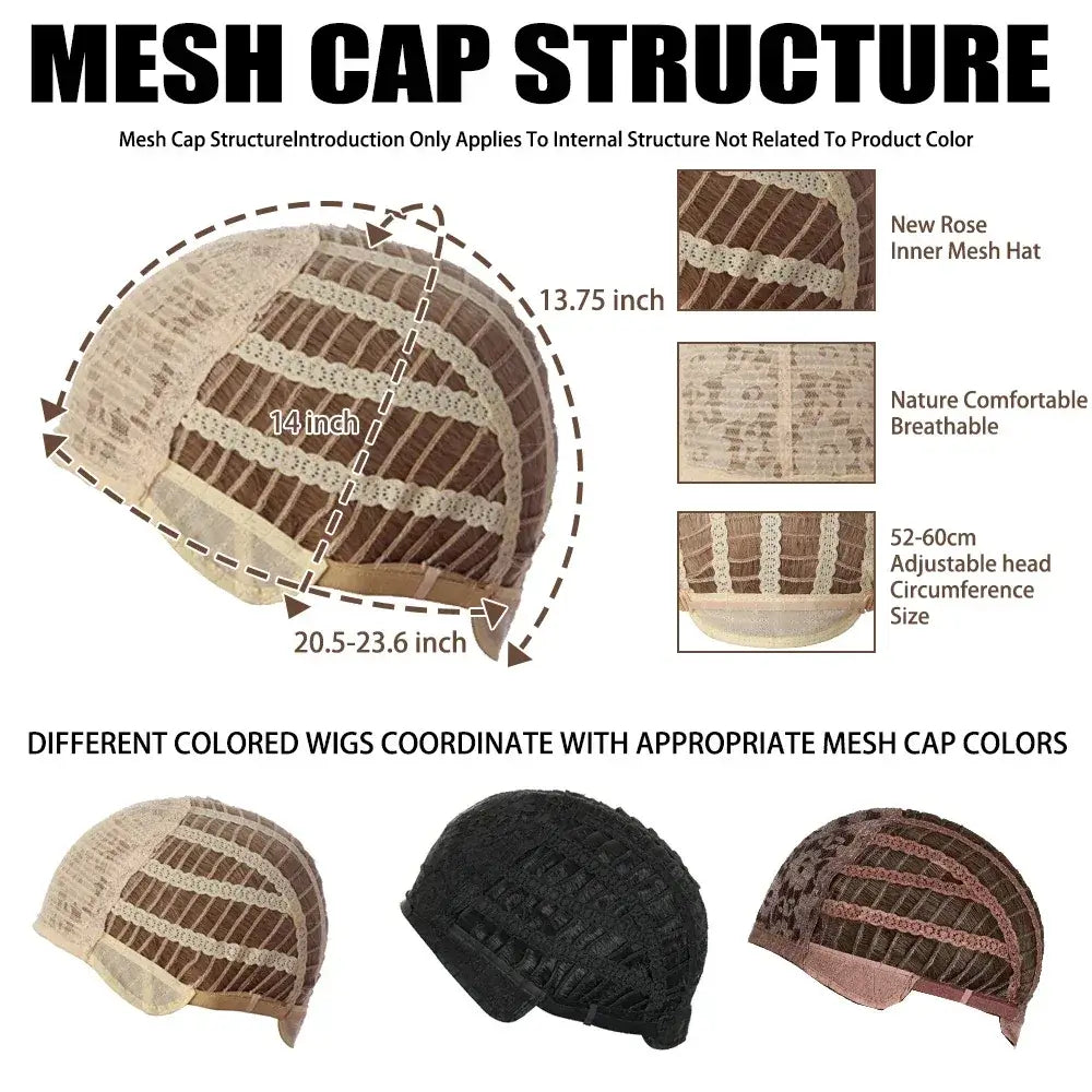 Short Natural Wigs with Bangs - Soft Brown Ombre Curly Synthetic Hair for Daily Use and Costume Parties - 