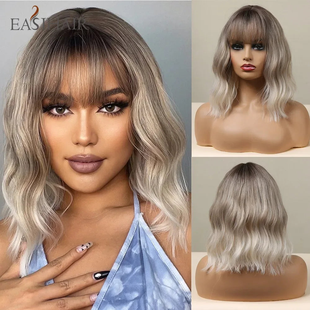 Synthetic Bob Wigs for Women - Short Straight Light Blonde Beige Natural Hair Wigs for Daily Cosplay, Heat Resistant Wig-LC030-1 S2a9af92636204a02b350a8e78083a1d0t