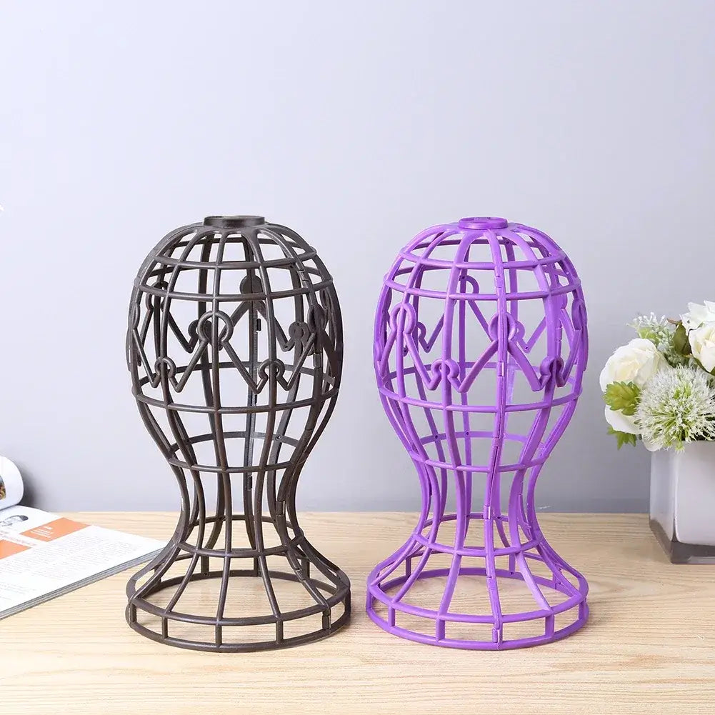Wig Stand Display - Lantern Shape Plastic Wig Holder, Foldable Multi-Purpose Show Display Stand - 