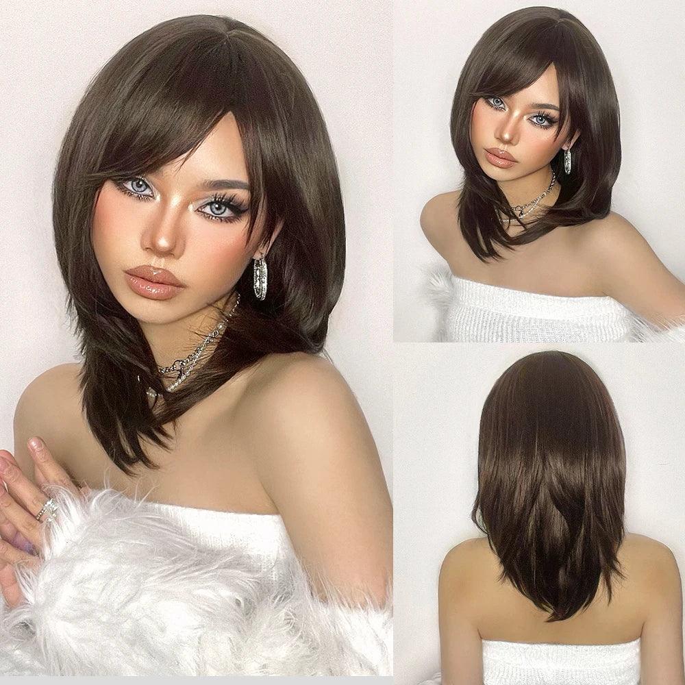 LOUIS FERRE Pink Straight Bob Wig for Women - Short Synthetic Wig with Bangs, Cute Heat Resistant Cosplay Hairstyle LC242-6 S53c9a598e3bd48b2b70ea316ab0e42bbV