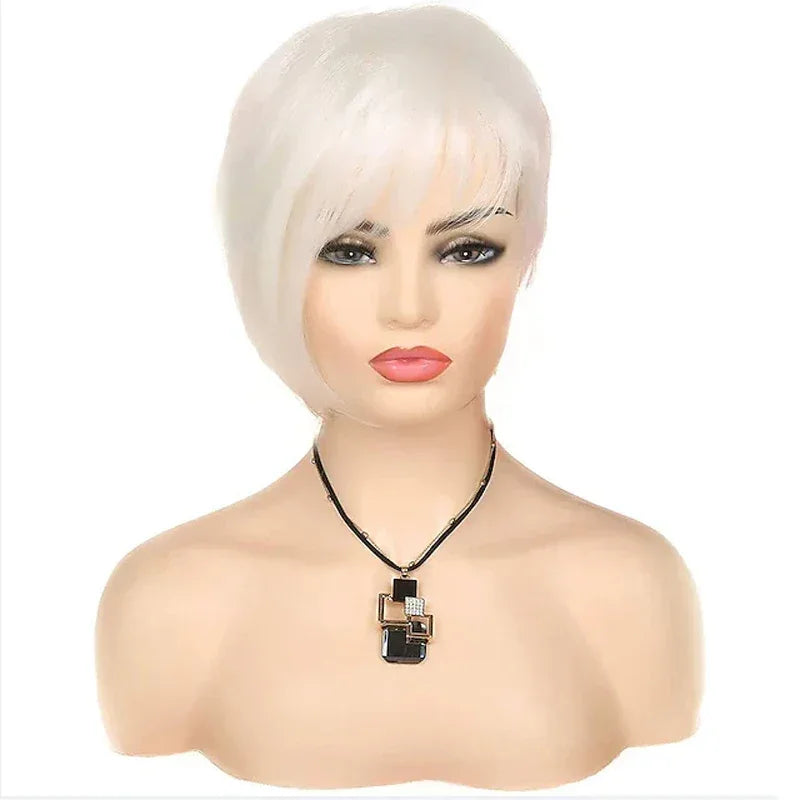 HAIRJOY Short White Wig with Fringe for Women – Synthetic Heat Resistant Pixie Wig for Cosplay and Halloween Parties S57b5e9ca73c34d289910d2a2cda3571aI