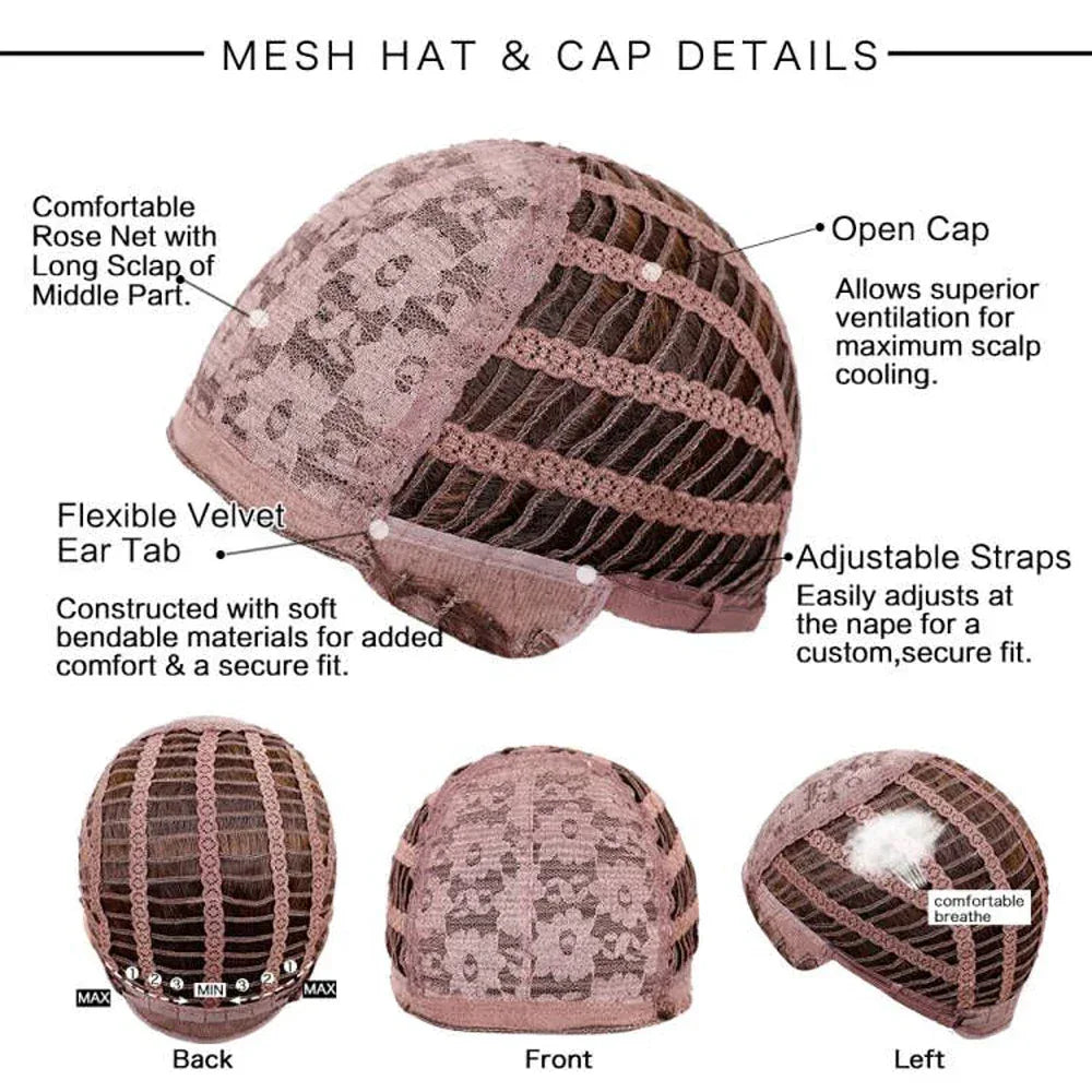 Ombre Blonde Bob Wig for Women - Short Straight Synthetic Hair with Brown Blonde Highlights for Cosplay and Daily Wear - Wig LC2099-1