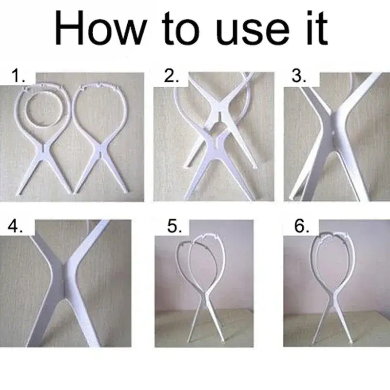 2Pcs Desk Stand Portable Wig Stand Wig Stands Portable Wig Hanger Salon Barber Hanging Hats Holder Display Stand - 