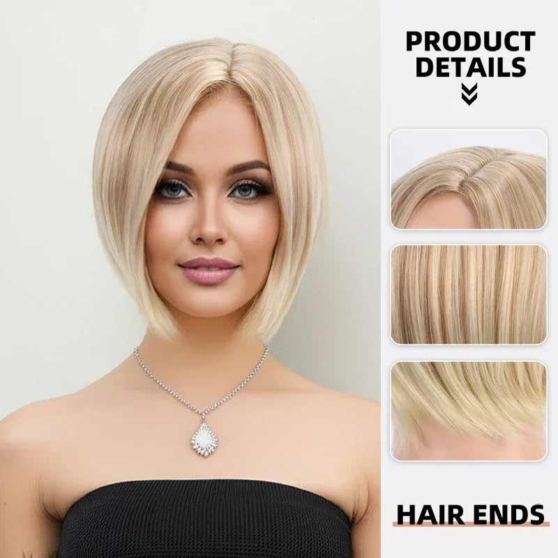 Synthetic a Short Side-Swept Straight Wig for Women, 150% Suitable for Mother's Day Gifts and Music Festival Parties S709eb49986344abba2616e25c0ed937bV