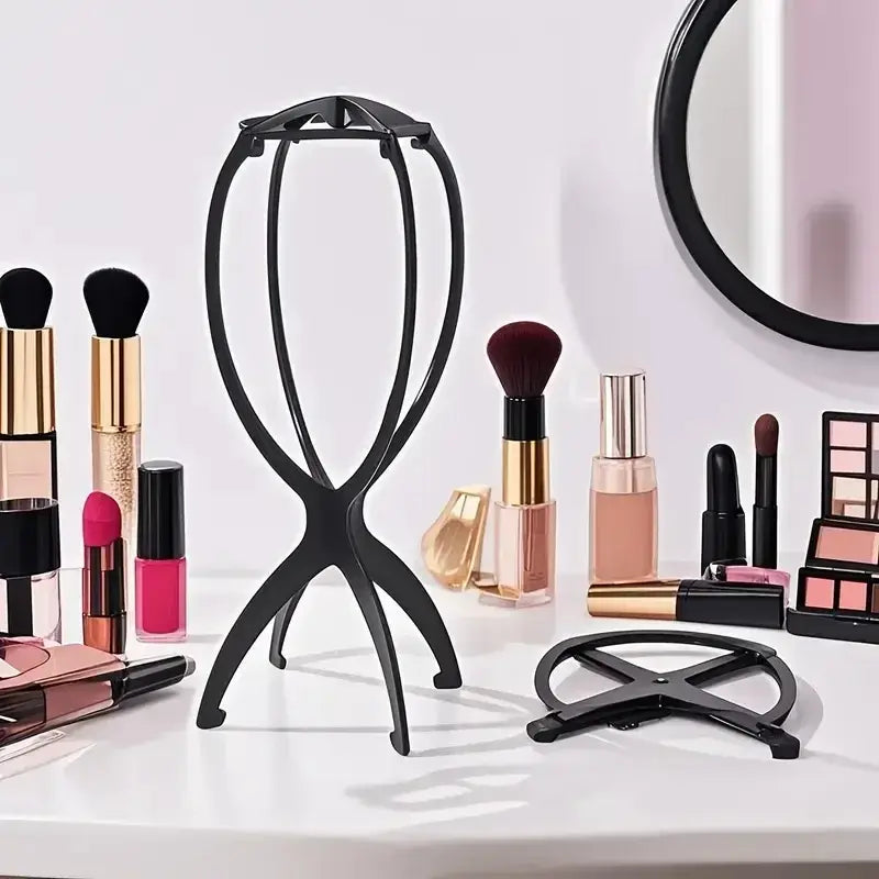 2Pcs Desk Stand Portable Wig Stand Wig Stands Portable Wig Hanger Salon Barber Hanging Hats Holder Display Stand - 
