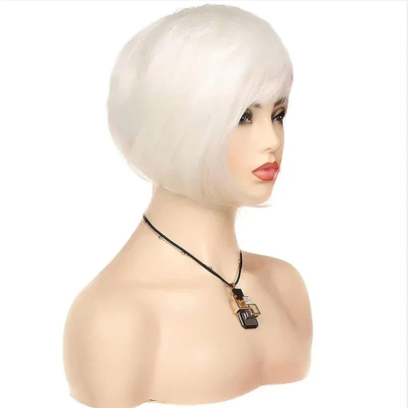 HAIRJOY Short White Wig with Fringe for Women – Synthetic Heat Resistant Pixie Wig for Cosplay and Halloween Parties S8c9b835de5ac4f65b9f3c1d39a59644fz