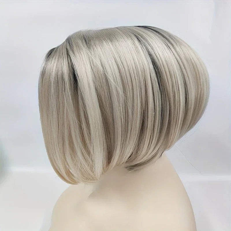 Women's Khaki Gradient Bob Wig - Synthetic Fiber Wig for Every Occasion S8f9703e6b1d84b269ddf88b9868763cch