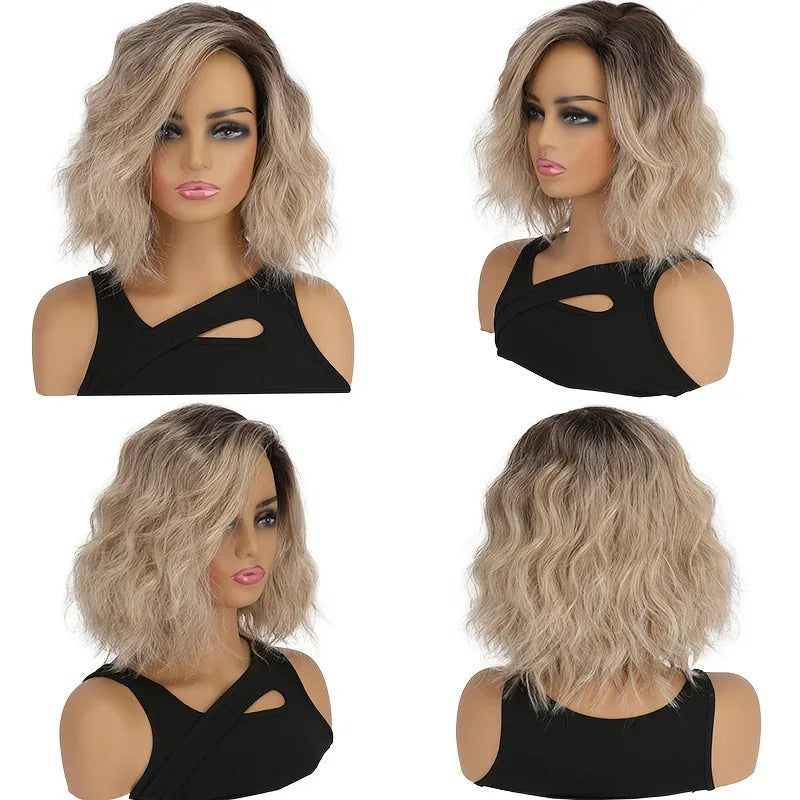 Women's Synthetic Wigs - Heat-Resistant Deep Root Natural Brown Gradient Hair Accessories for Daily Dressing - Gradient brown / 12inches / 1pc