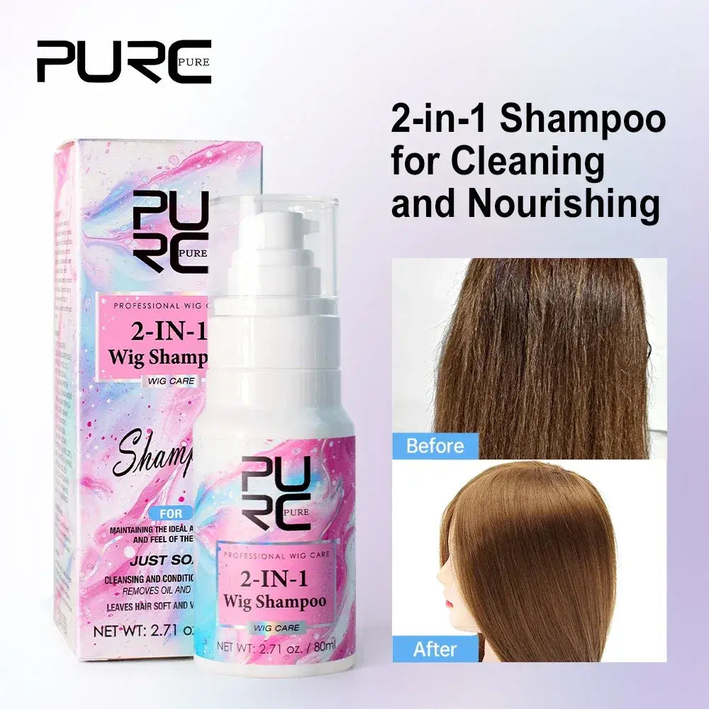 PURC 2-IN-1 Professional Sulfate-Free Wig Shampoo for Synthetic & Human Hair - Moisturizing Cleanser with Long-Lasting Fragrance Default Title Sc7828443088b450b87bf7d24dc720f71g