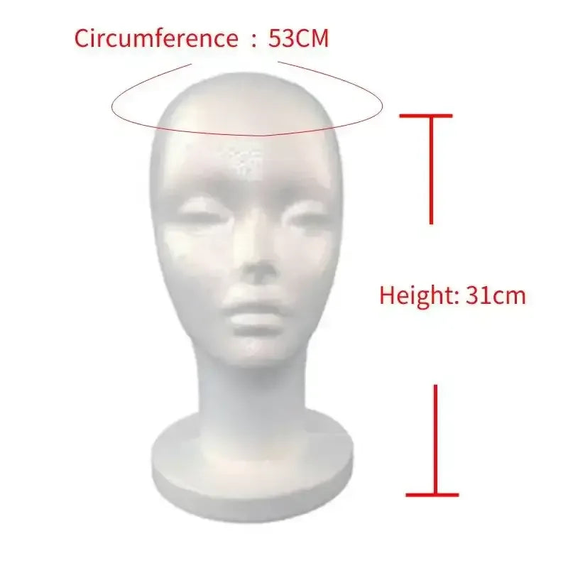 Wig Stand Mannequin Head with Tripod Stand - Lightweight, Durable & Portable Foam Dummy - 