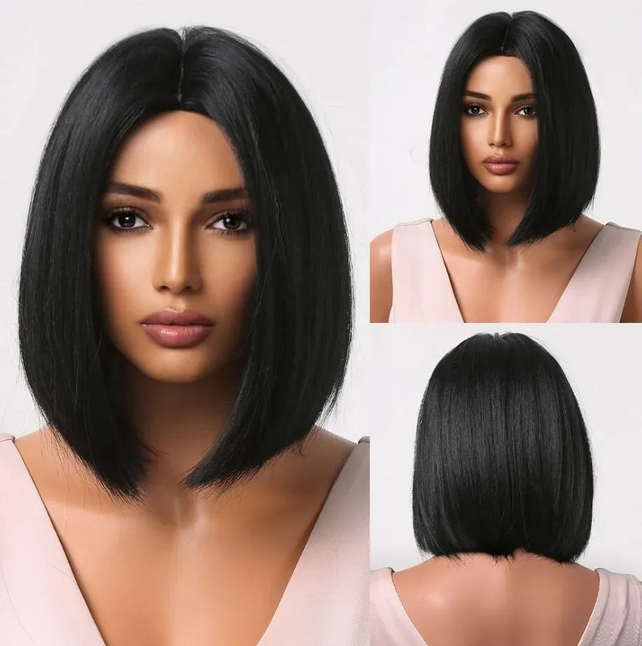 LOUIS FERRE Pink Straight Bob Wig for Women - Short Synthetic Wig with Bangs, Cute Heat Resistant Cosplay Hairstyle LC2050-1 Se1ad2c2f12dc4e8095650b93ca2440679