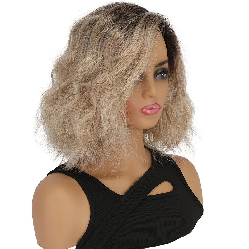 Women's Synthetic Wigs - Heat-Resistant Deep Root Natural Brown Gradient Hair Accessories for Daily Dressing - Gradient brown / 12inches / 1pc