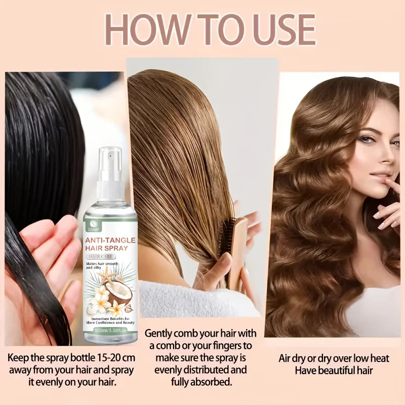 Anti-Tangle Hair Spray - Smoothing & Moisturizing Detangler 100ml - Hair Care