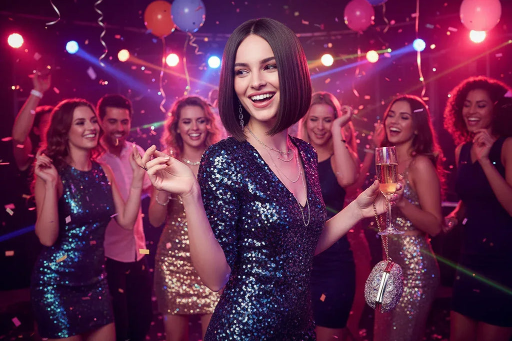 Black Ombre Bob Party