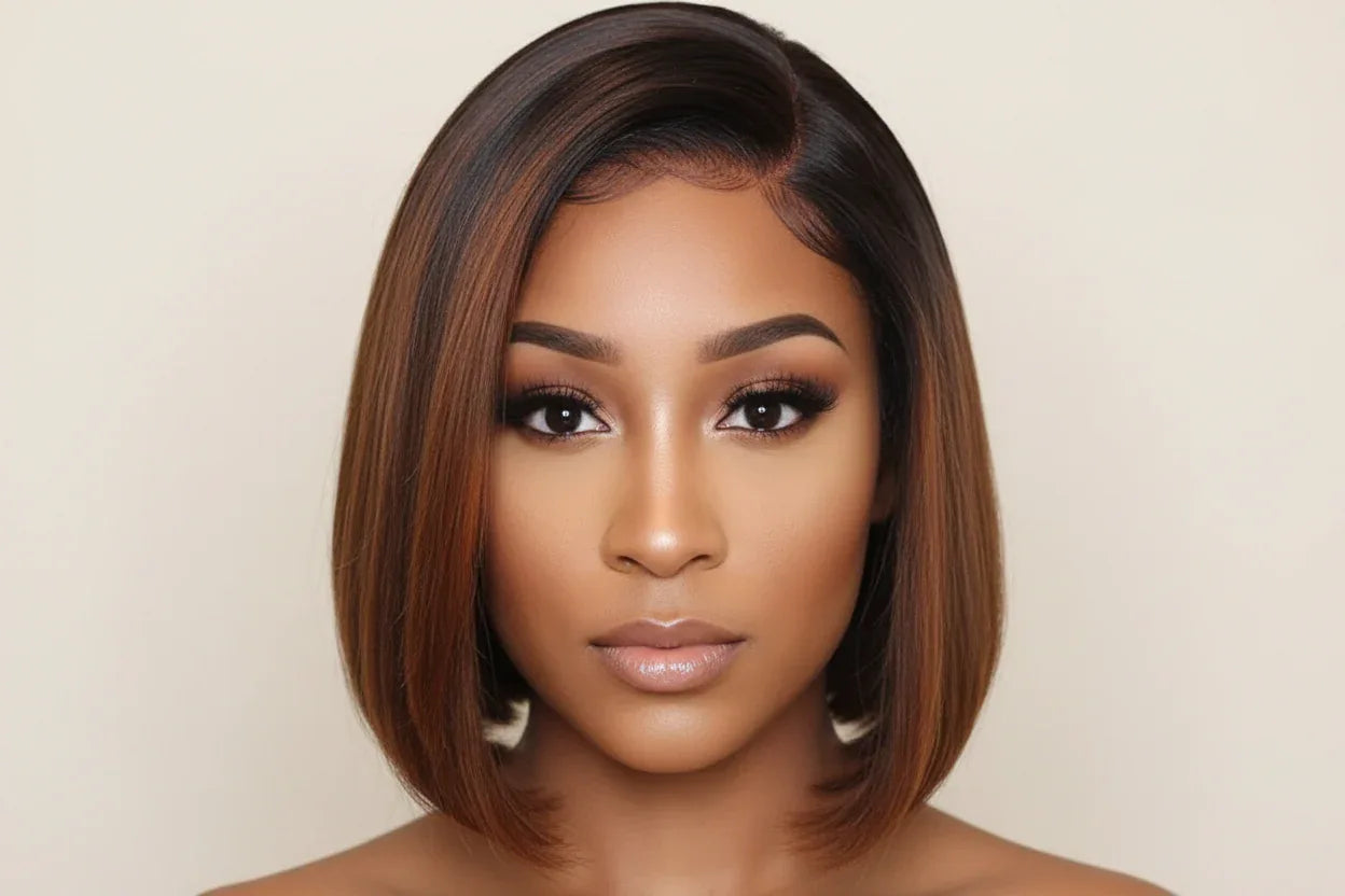 Brown Ombre Bob Portrait