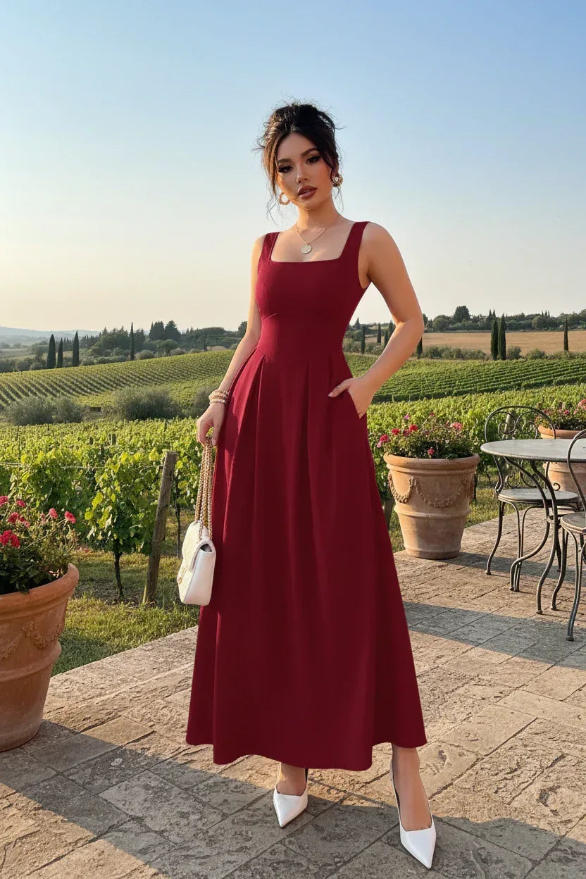 Burgundy Maxi Dress Vineyard - Professional Quality