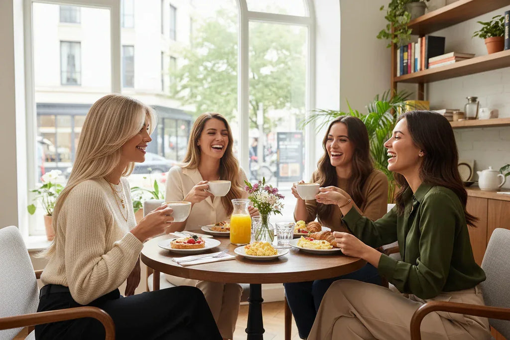 Platinum Highlight Synthetic Wig for Women - Long Straight Layered Heat Resistant Wig with Bangs for Daily Use - 