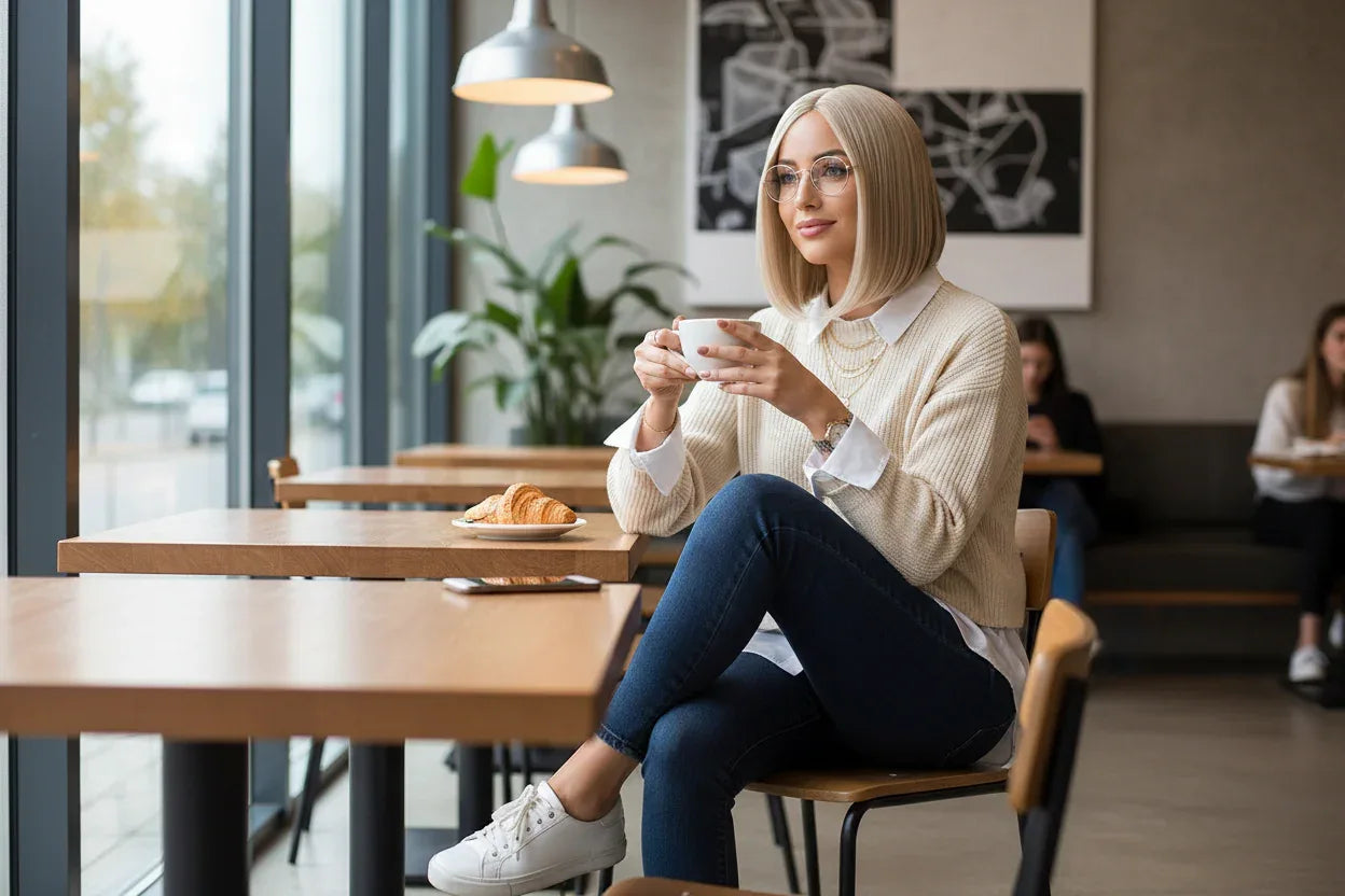 Gradient Blond Bob Coffee
