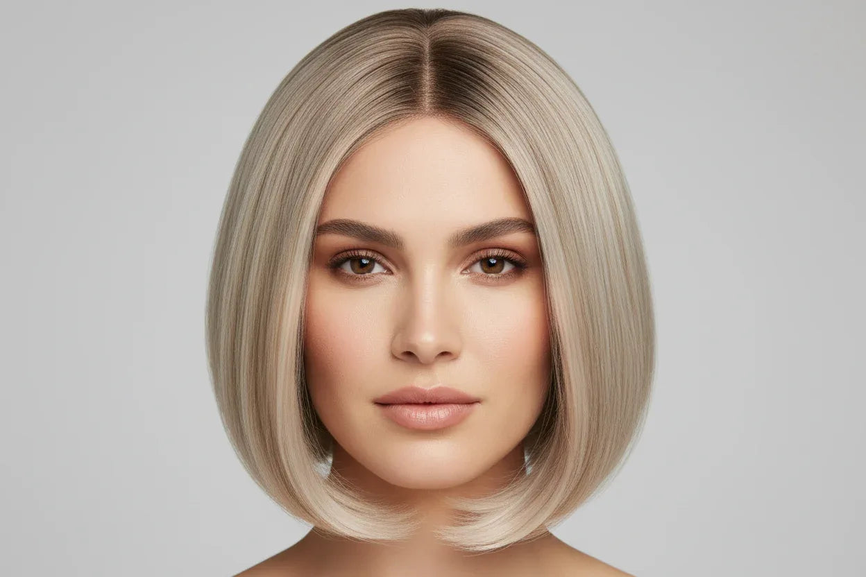 Gradient Blond Bob Portrait