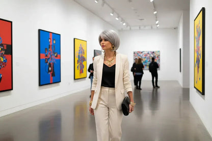 HAIRJOY Synthetic Hair Wig Short Grey Wig for Women - 