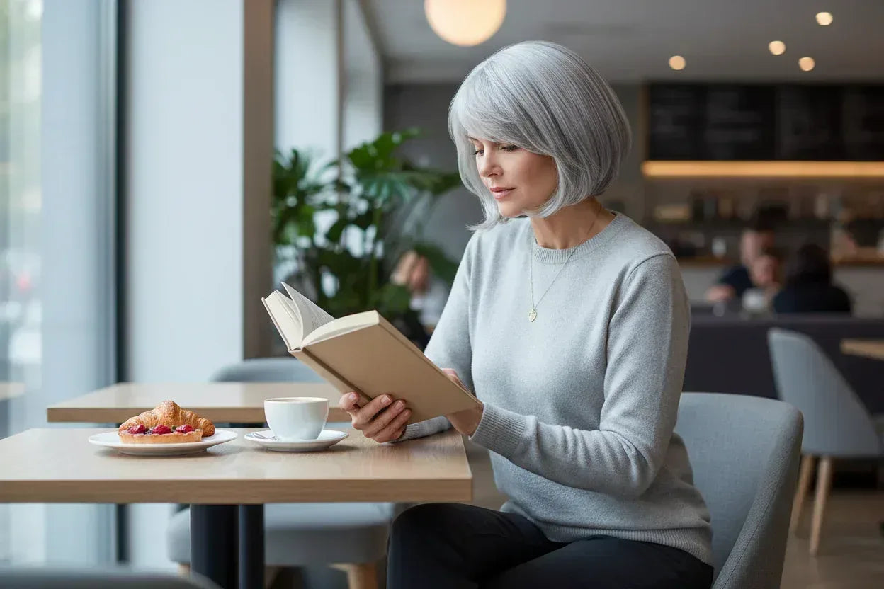 HAIRJOY Synthetic Hair Wig Short Grey Wig for Women - 