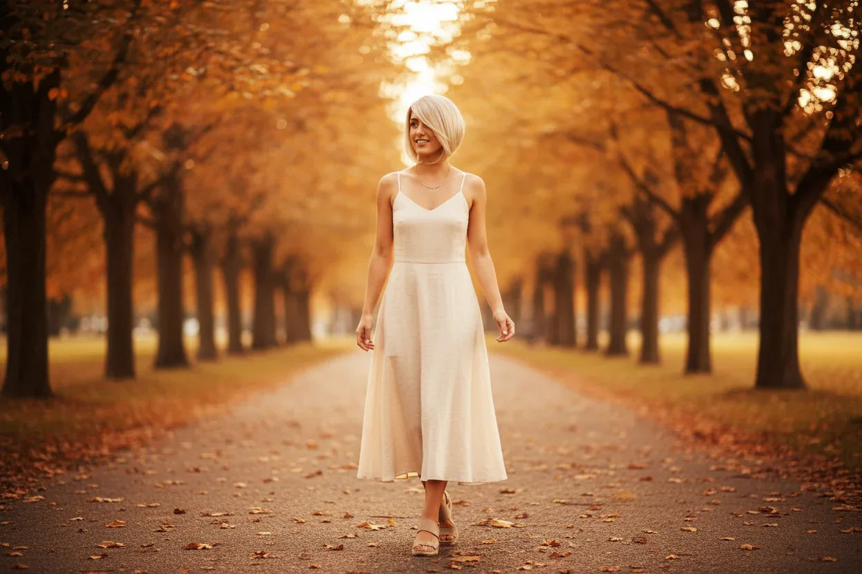 Women's Khaki Gradient Bob Wig - Synthetic Fiber Wig for Every Occasion - 