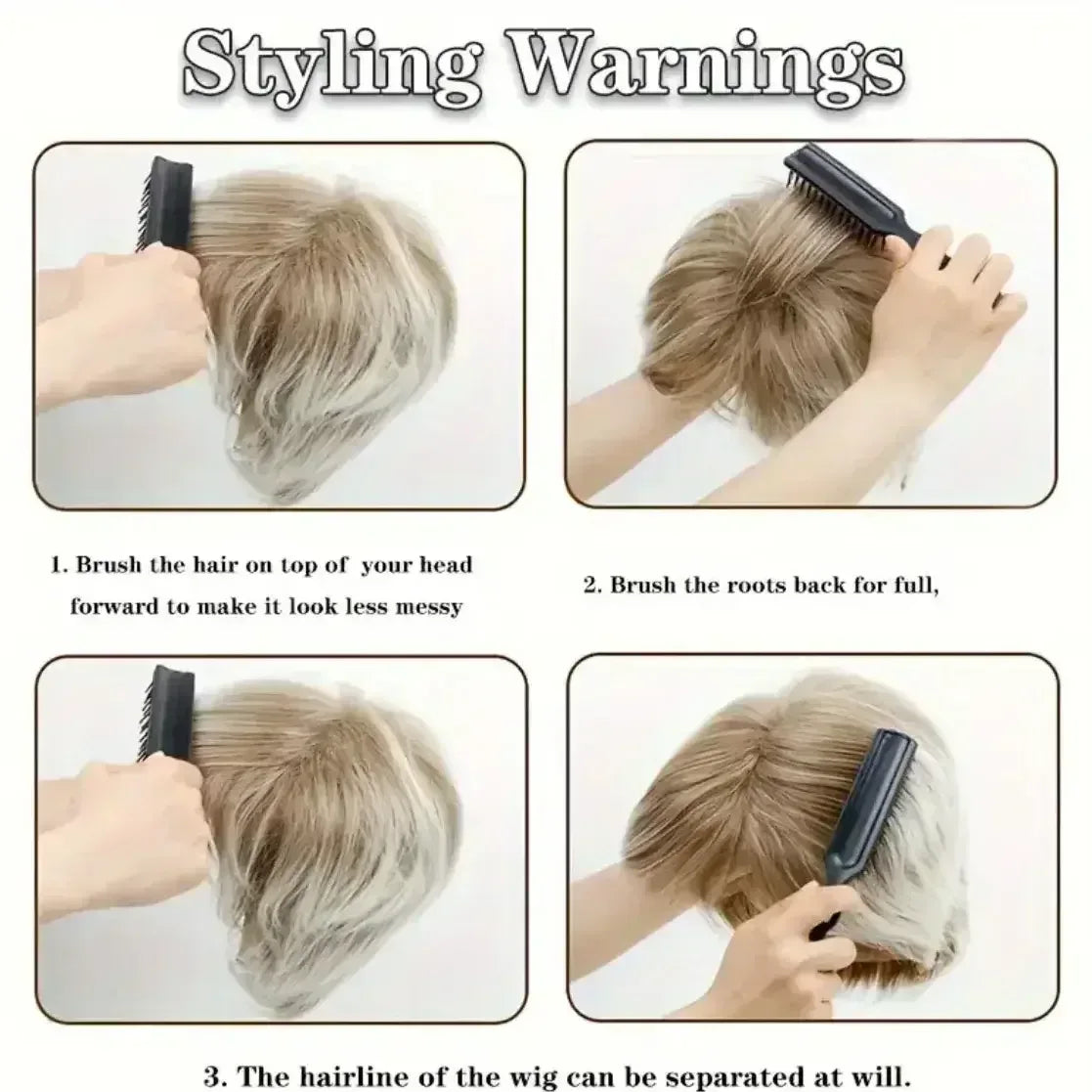 Light Gray Pixie Cut Wig - Thick Synthetic Hair with Rose Mesh Hat for Everyday Wear - 