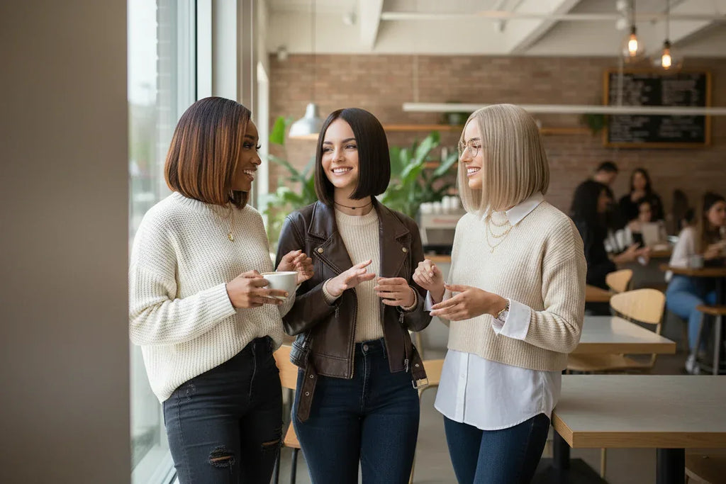 Ombre Bob Wig - All Three Models Together