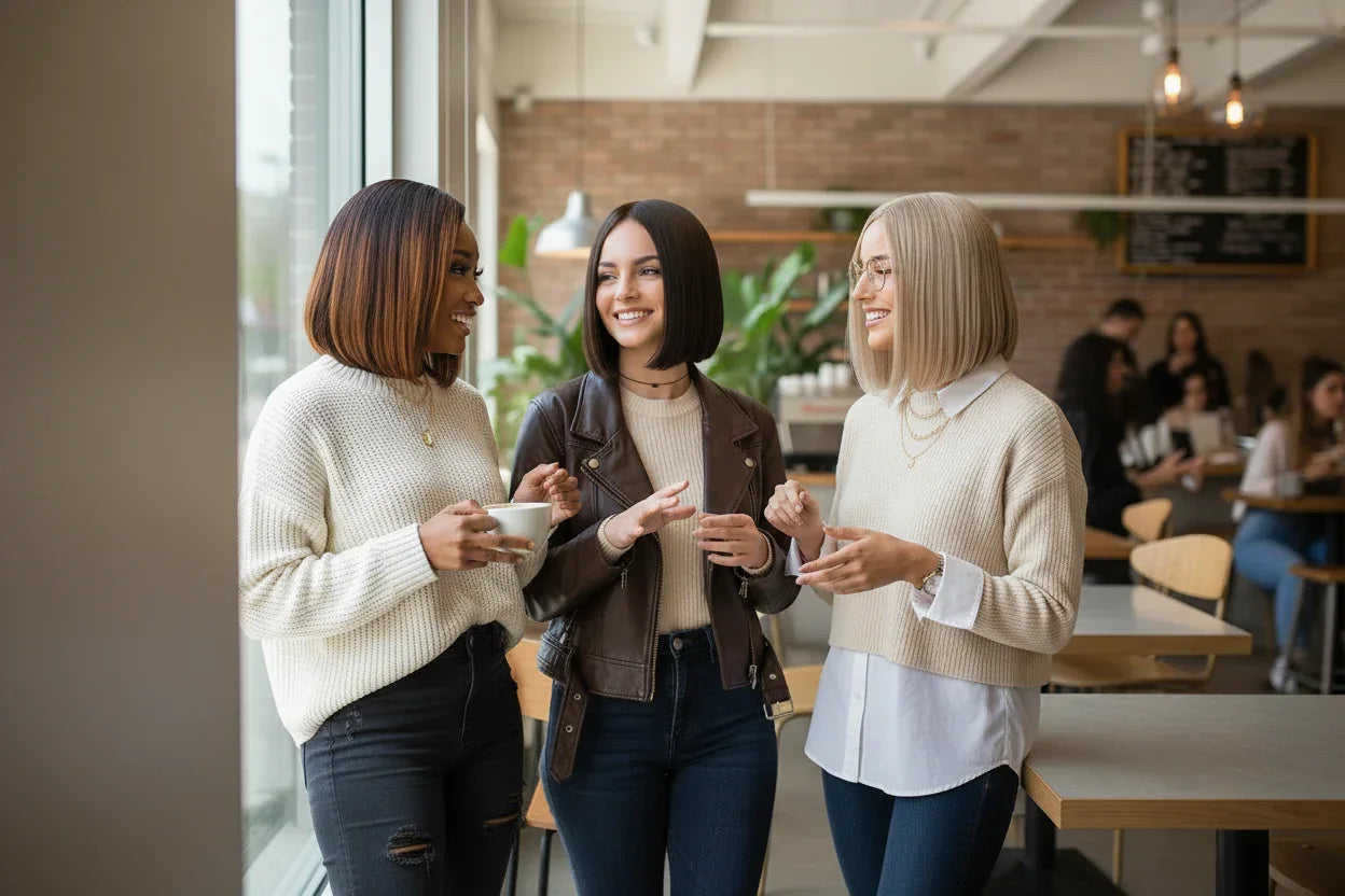 Ombre Bob Wig - All Three Models Together