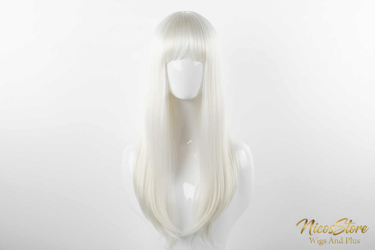 White Long Straight Wig