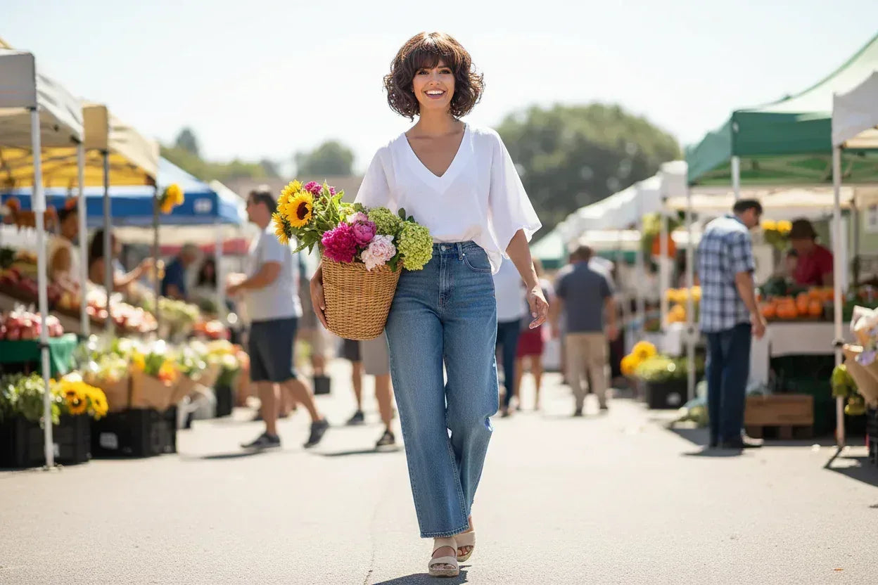 Short Brown Ombre Curly Wig with Bangs - Natural Synthetic Hair for Daily Use - 