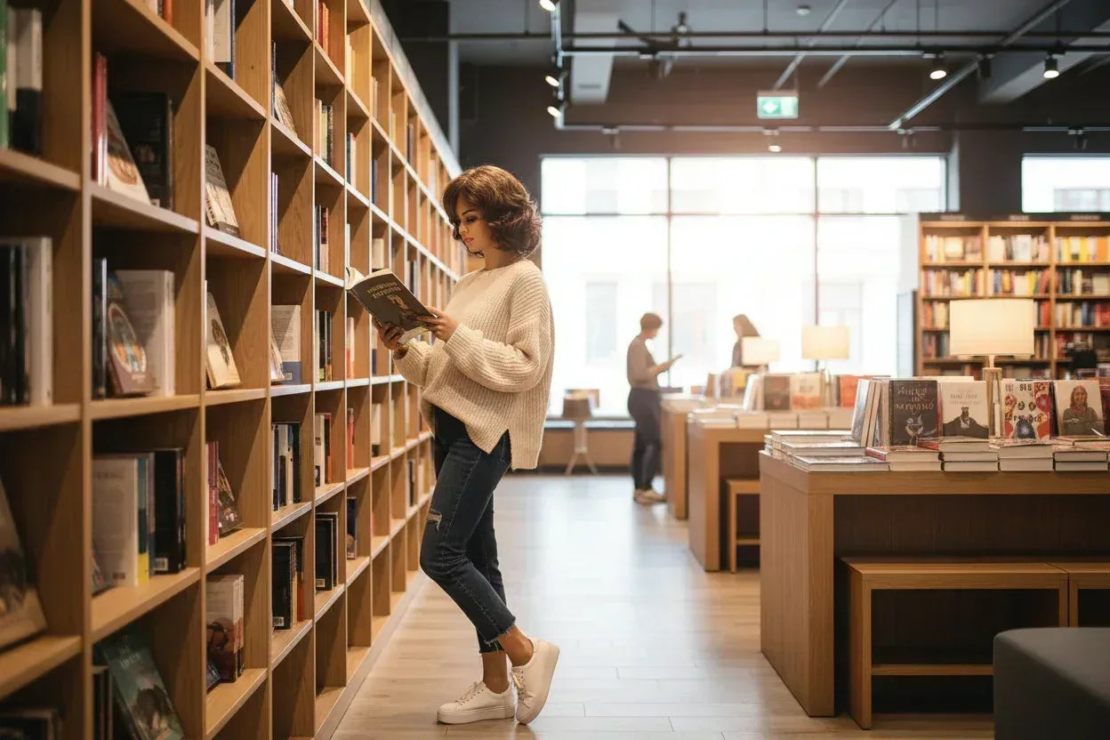 Short Brown Ombre Curly Wig with Bangs - Natural Synthetic Hair for Daily Use - 
