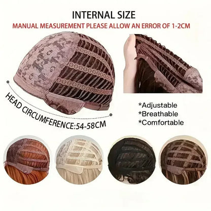 Short Gold Gradient Elf Wig - Layered Synthetic Cosplay Wig for Daily and Party Use with Accessories - 