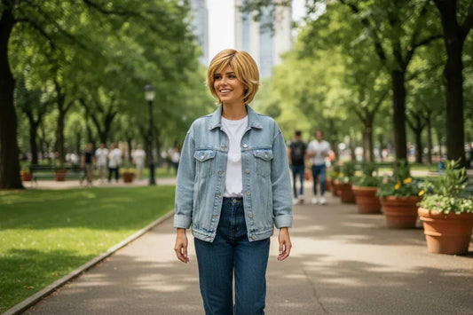 Short Gold Gradient Elf Wig - Layered Synthetic Cosplay Wig for Daily and Party Use with Accessories - 