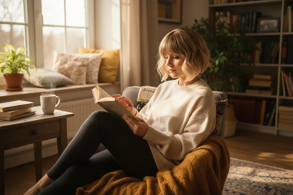 Women's Synthetic Wigs - Heat-Resistant Blonde Wig with Dark Brown Roots for Daily Wear - 