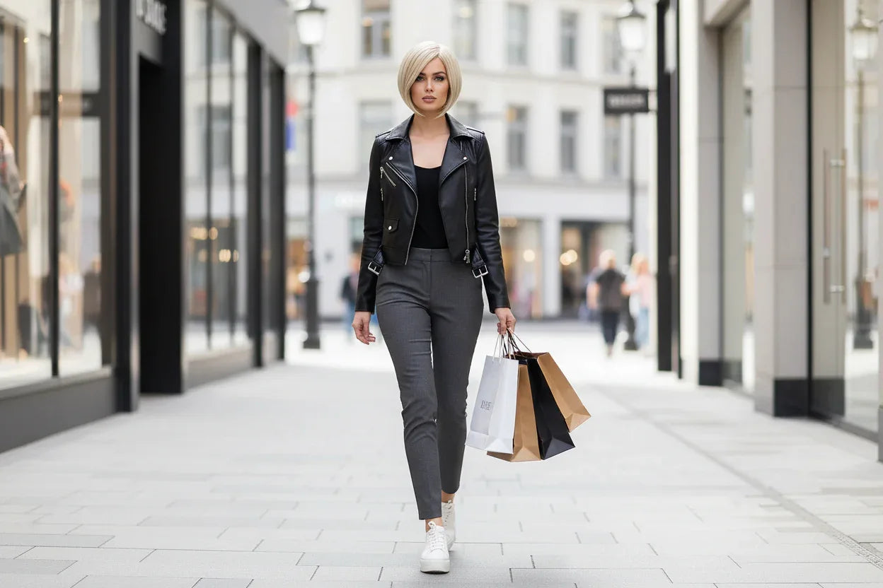 Synthetic a Short Side-Swept Straight Wig for Women - 