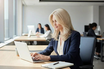 Women's Synthetic Blonde Wig - Medium Straight Hair for Everyday Dress Accessories - 