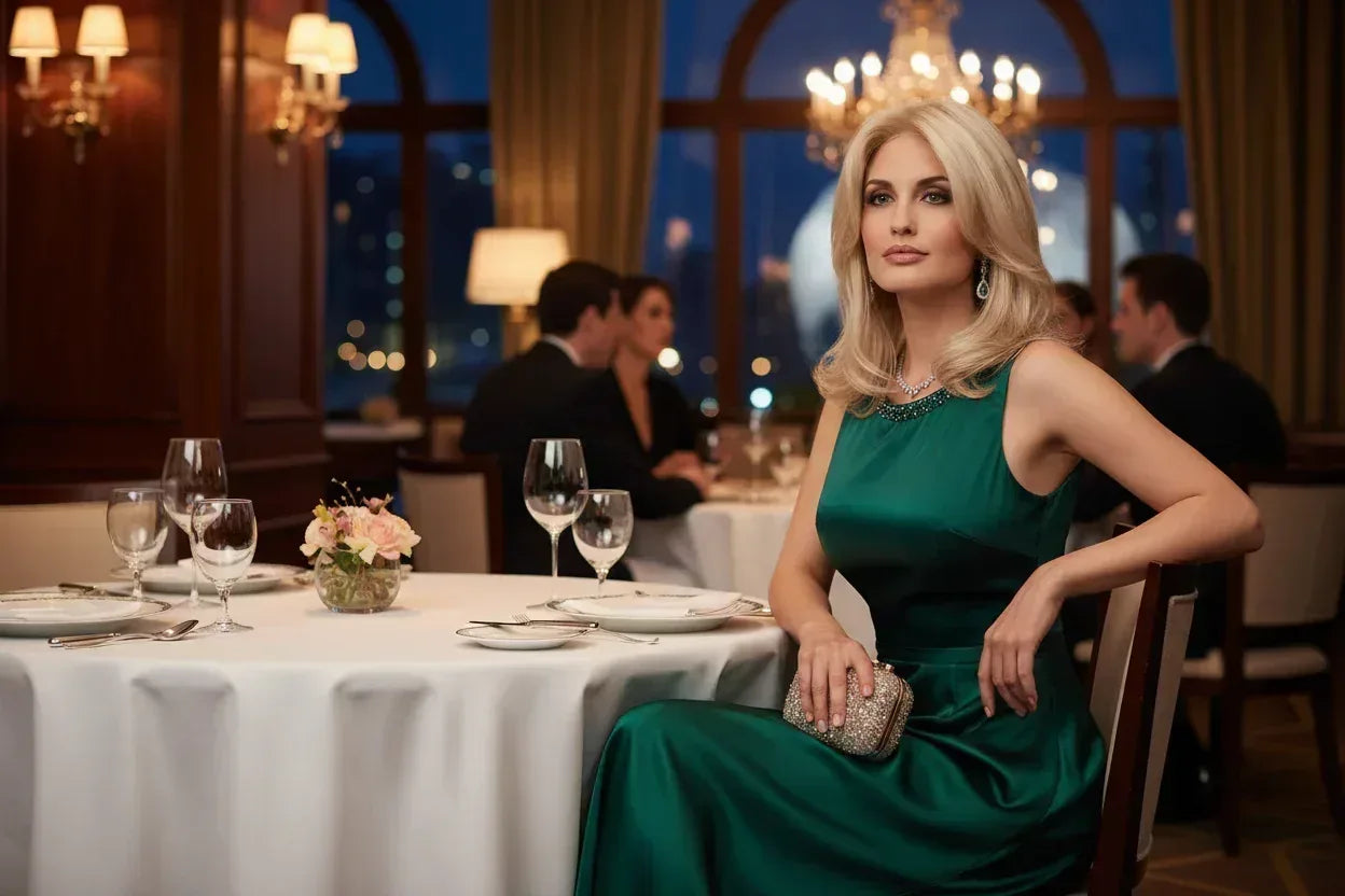 Women's Synthetic Blonde Wig - Medium Straight Hair for Everyday Dress Accessories - 